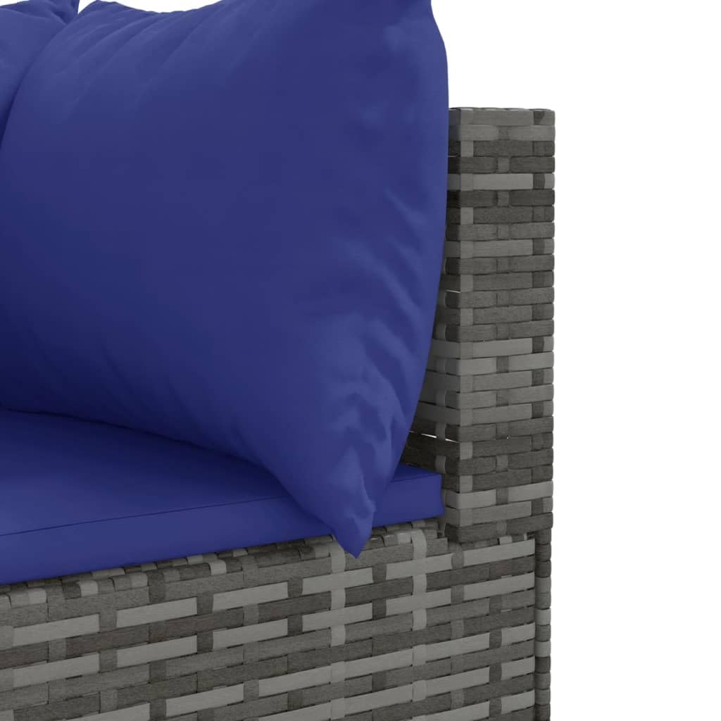 ShGaxin Set di mobili da giardino 7 pezzi e cuscini in rattan sintetico grigio, mobili da giardino esterno, set da giardino per esterni, set divano da giardino, mobili da esterno giardino - 3308183
