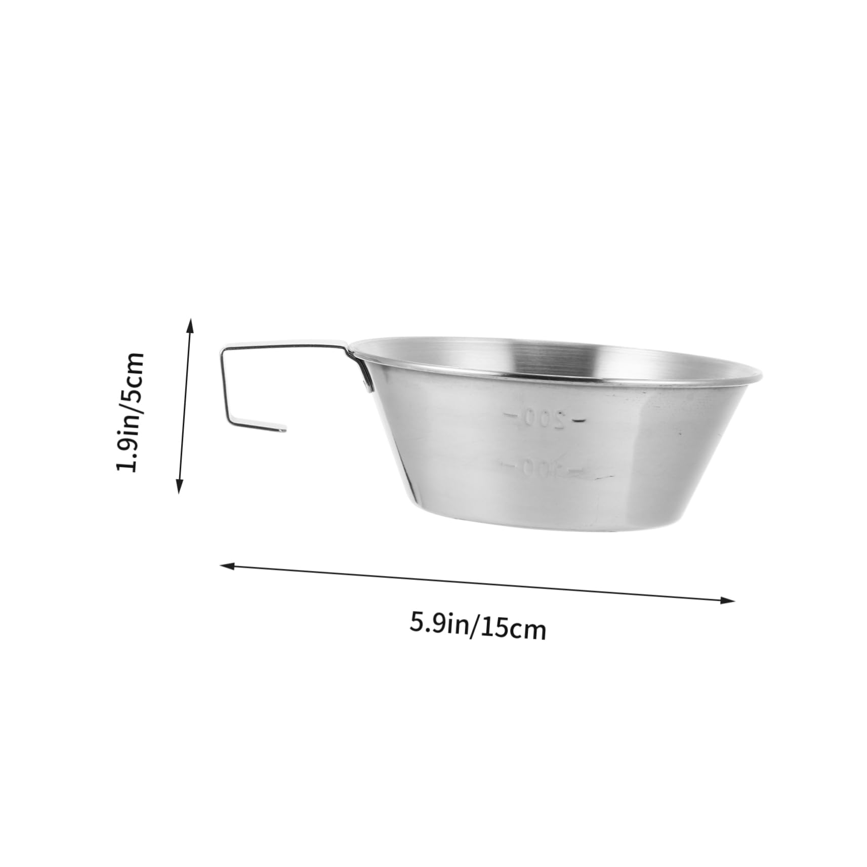 Garneck 1pc Outdoor Stainless Steel Bowl Foldable Handle for Camping Hiking Random Style