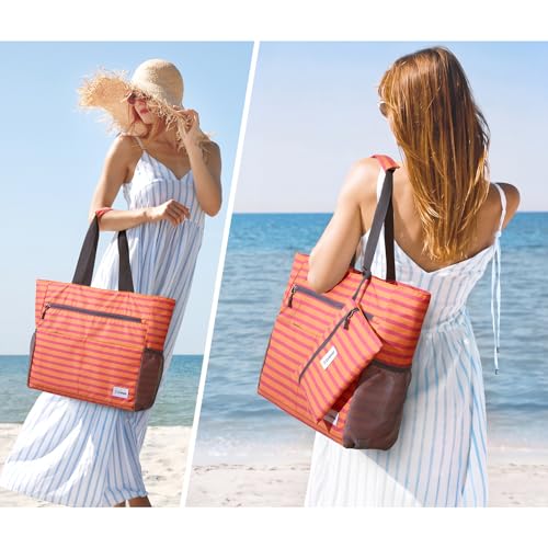 Image of G4Free Beach Bag, Waterproof Sandproof Beach Tote Bag, Large Capacity Foldable for Women