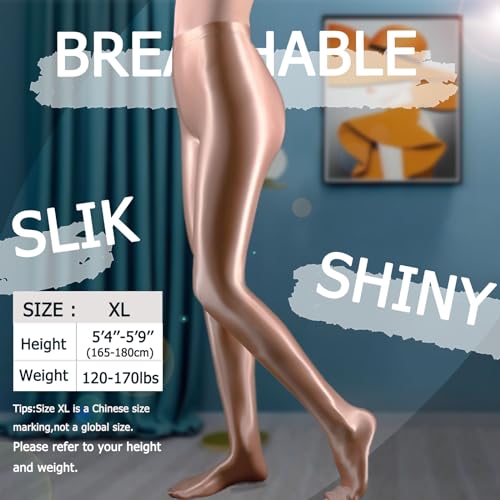Image of HTRUIYA Shiny Pantyhose for Women Glossy Stocking Pantyhose Wet Look Sparkly Tights for Dance Leggings