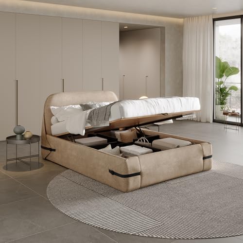 Image of Wakefit Hibernis Queen Size Hydraulic Storage Upholstered Bed