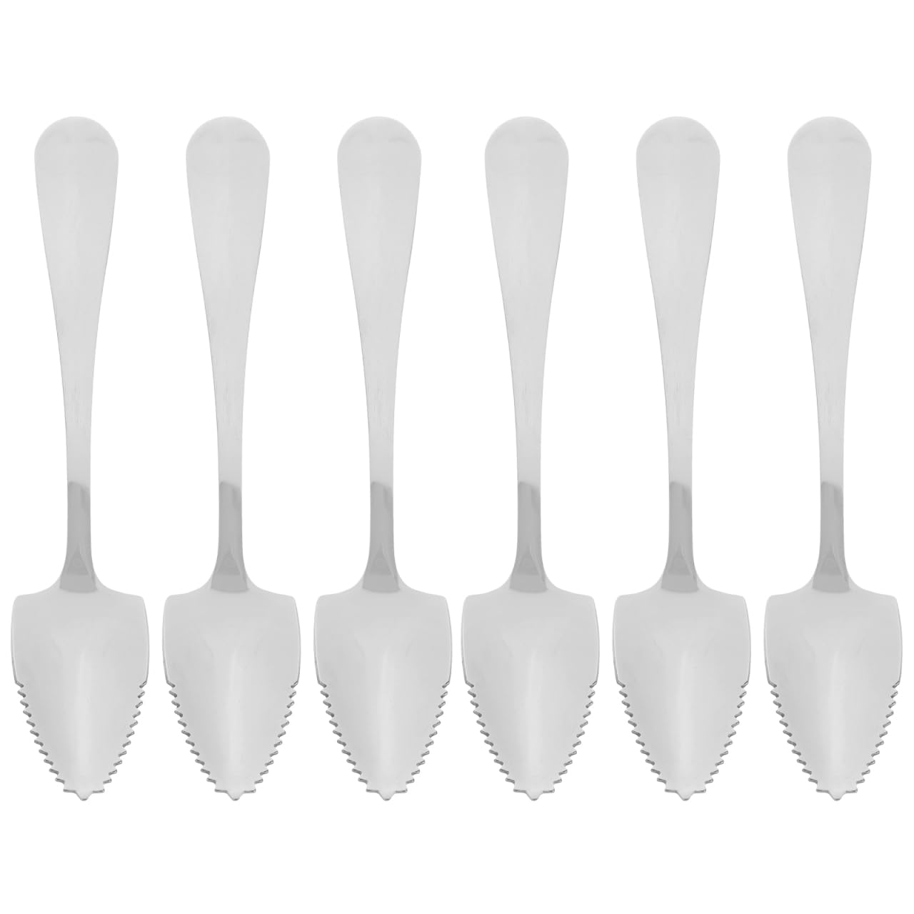 HEMOTON Cuillères À Pamplemousse en Acier Inoxydable avec Dents Cuillères Multifonctions pour Fruits Et Crème Glacée Poignée Antidérapante 6 Pièces 6 Pouces