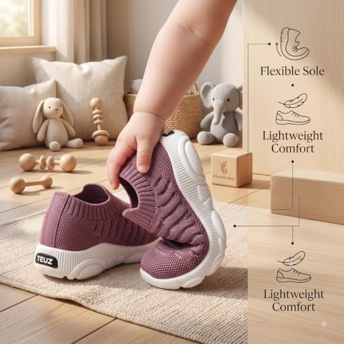 Image of Infant Shoes for Baby Boys & Girls | Musical Sound Walking Shoes | First Walker Shoes for Toddlers | Lightweight Breathable Knit Sneakers | Soft Sole Comfortable Slip On Shoes for Newborns, Babies & Kids