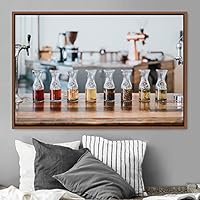 Framed Canvas Wall Art Tea Servings Dark Drinks Farmhouse/Country Group Multicolor Photography Realism Tea - 16x24 inches