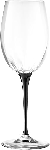 Miniatura 5 de Barski Copa de vino blanco - Copa de agua - Tallo negro intenso - Juego de 6 copas de 14 onzas fabricadas en Europa