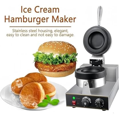 Doppelseitig Beheizter Burger-Maker Burgermaschine, kommerzielle elektrische Eismaschine, Eiscreme-Füllmaschine, HamMaker-Sandwichpresse, unbeschichtet, für den Haushalt oder 220 V – Bild 3
