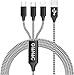 Multi USB Kabel,GIANAC [1.5M] 3 in 1 Nylon Mehrfach Universal Ladekabel iP Micro USB Typ C für Phone, Android Galaxy, Huawei, Mate20, Honor View 10, Nexus, HTC,Motorola,Nokia,LG, Sony, PS4.