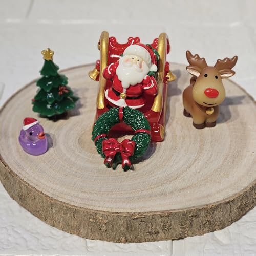 Image of Miniature Christmas Figurines Set of 6 - Cute Xmas Miniatures for Mini Garden Decor, Dollhouse Accessories, Snow Village Craft, Christmas DIY & Gifting