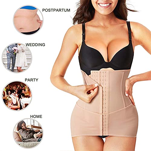 Brabic 2 In 1 Postpartum Belly Wrap Girdle Pelvis Belt Waist Trainer Tummy Control Shapewear For Women (Beige, L) #TOP4