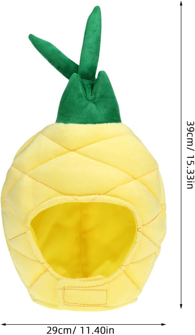 Amosfun Pineapple Hat Adult Funny Fruit Costume Hat, Plush Pineapple Party Headwear for Halloween Carnival Cosplay, Novelty Crazy Accessories for Adults Photo Booth Stage Show
