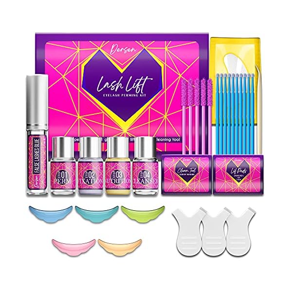 DERSEN-Lash-Lift-Kit-Professional-Eyelash-Perm-KitSemi-Permanent-Curling-Pink-Box DERSEN Lash Lift Kit, Professional Eyelash Perm Kit,Semi-Permanent Curling (Pink Box)