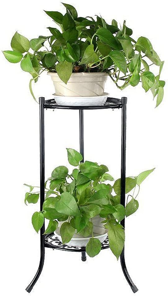 2 Holder Flower Stand Metal Plant Pot Stand Flower Display Shelf Garden Patio Home Outdoor