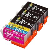 El paquete incluye: 9 cartuchos de tinta compatibles 934/935XL (1 cian, 1 magenta, 1 amarillo, 3 negro).