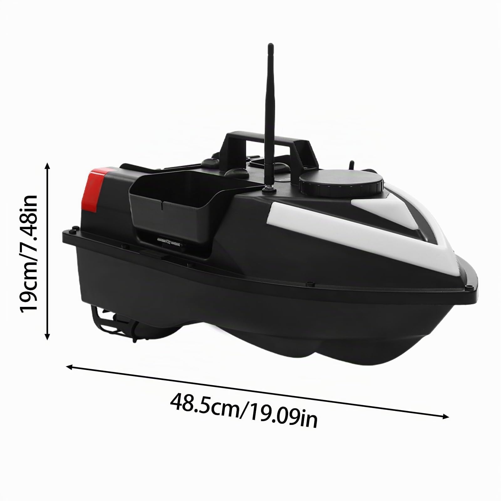 Bateau d'alimentation GPS, leurre de pêche avec bande LED télécommande, retour automatique, résistance au vent et aux vagues, 500 m RC leurre de pêche bateau appât