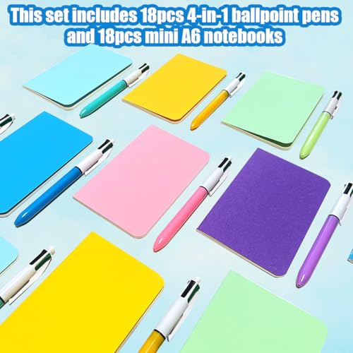 Stylos multicolores rétractables 1.0 mm et carnets A6 pour prise de notes fluide