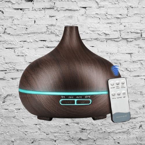 Diffuseur d'arômes design bois noir LUNO avec grand réservoir 500ml