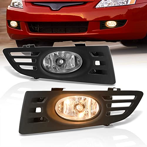 Ajp Distributors Jdm Front Driving Bumper Fog Lights Lamps Assembly Lh Rh + Bezels Bulbs Switch Wiring Harness Kit Upgrade Compatible/Replacement For Honda Accord 2 Door Coupe 2003 2004 2005 03 04 05 #TOP14