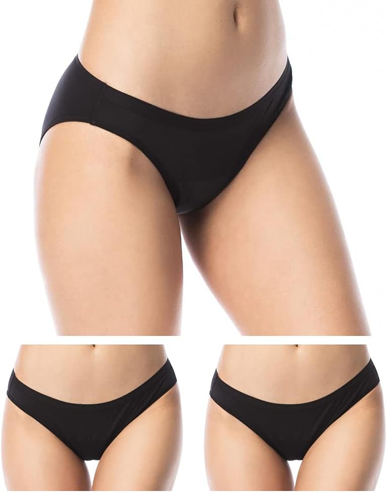 SheroBikini Period, Maternity, Postpartum Panties, Leakproof, Odor & Moisture Control Underwear for Women & Teens, MD, Black (2 Pack)