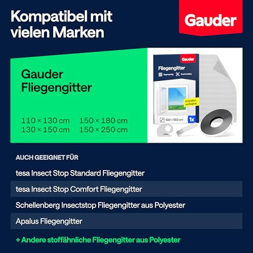GAUDER Klettband für Fliegengitter aus Polyester - Klettband selbstklebend extra stark für Mückennetz - Transparentes Befestigungsband für Fliegennetz & Insektengitter (12 Meter)