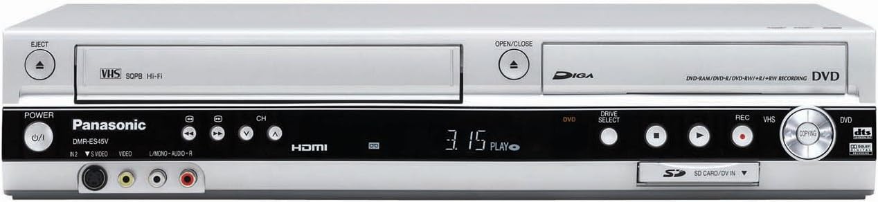 Panasonic DMR-ES45VS DVD Recorder / VCR Combo with HDMI, SD Card, and DV Input
