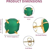 Vista 21 de Gempires Natural Raw Prong Setting Stud Earrings, 8-10 mm Crystals Earring, Handmade Jewelry, Gift for Her