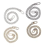 [Correa de cadena para monedero] El juego incluye 4 correas de cadena en 4 colores fijos: negro pistola, bronce, oro claro y plata; 1 de cada color. Dimensiones: aproximadamente 40 cm (15,7 pulgadas) de largo (hebillas incluidas) y aproximadamente 0,9 cm (0,3 pulgadas) de ancho.
