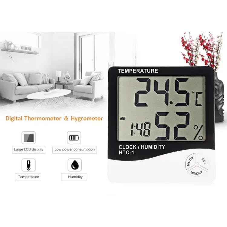 Convious Pack of 10 HTC-1 Indoor Digital Humidity Meter Hygrometer Thermometer with Large LCD Display Temperature Meter. 2