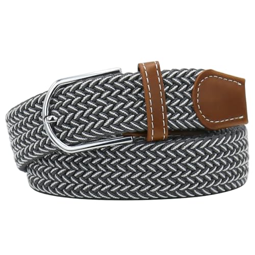Image of Multicolored Elastic Woven Golf Belts Casual Braided Stretch Belt for Men and Women