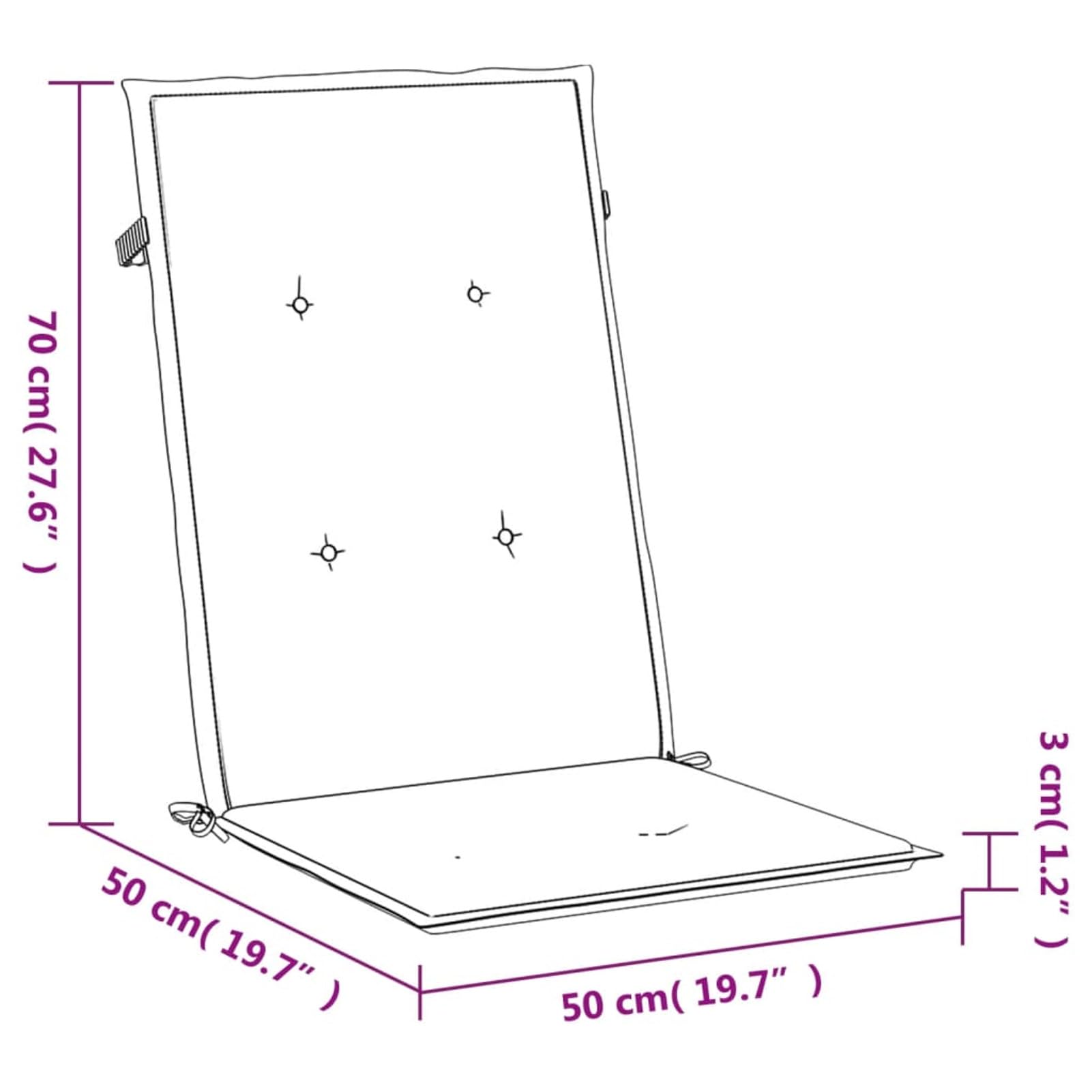 LAPOOH Cojín Silla jardín Respaldo Alto 4 uds Cuadros Rojo 120x50x3 cm, Cojines para Butacas De Jardin, Cojines Sillas Cocina, Cojines para Sillas De Terraza, Cojin Silla Exterior