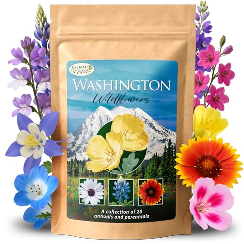 Created By Nature Washington Wildflower Seed Mix, 20 Flower Varieties, 60,000+ Seeds