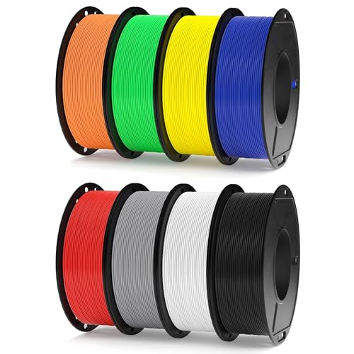 Image of ELEGOO 250g Rapid PLA Plus Filament 1.75mm Bundle, 8 Colors PLA+ 3D Printer Filament 30-600 mm /s High Speed Printing, Dimensional Accuracy + /- 0.02 mm 8 Pack 250g Spool