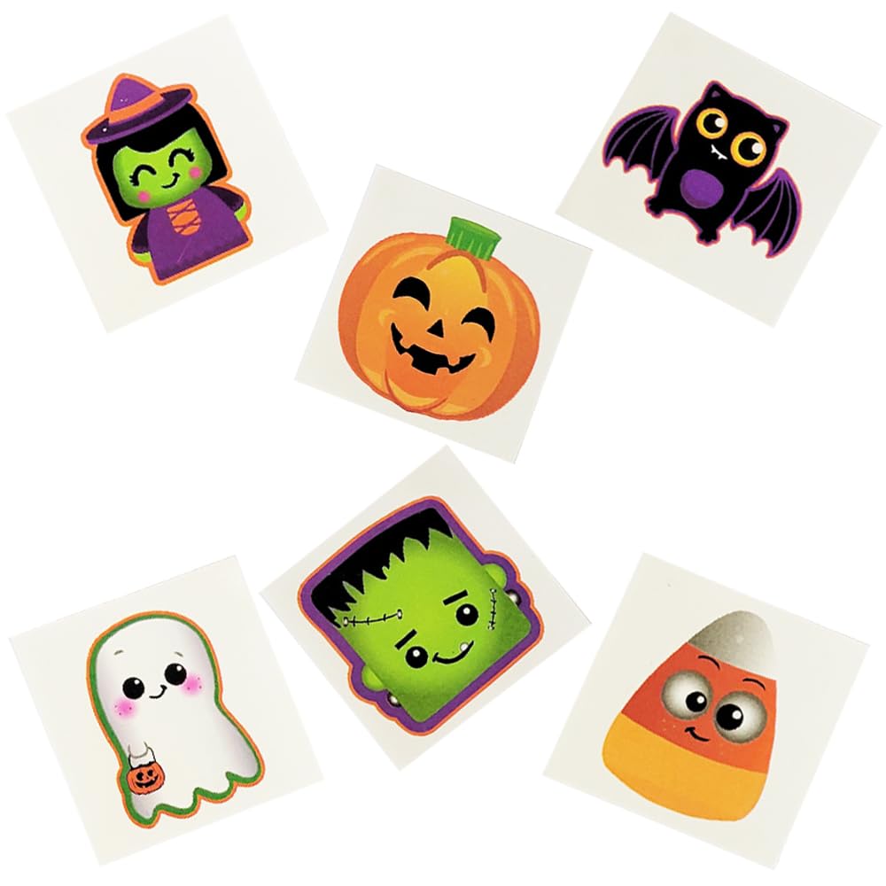 Halloween Temporary Tattoos, Assorted 2-Inch Designs