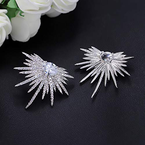 Boucles d'oreilles argent 925 libellule anti-allergie en zircone