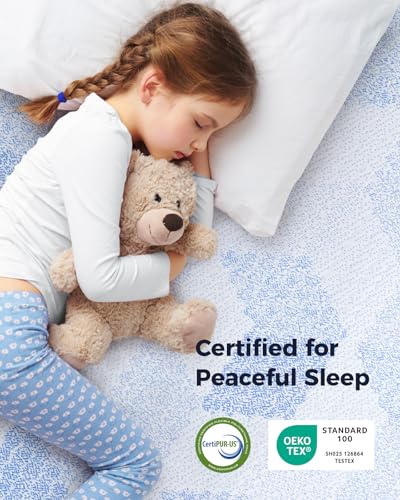 Image of PERLECARE 3 Inch Full XL Medium-Firm Memory Foam Mattress Topper, CertiPUR-US, Cooling Bamboo Cover, Removable&Washable, Oeko-Tex Certified