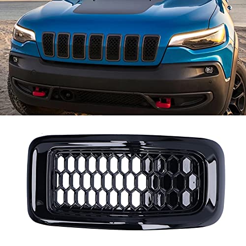 Image of Fydun 7pcs Front Grill Mesh Inserts Refit Front Grille Guard Trim for Cherokee 2014-2018(Black Frame)