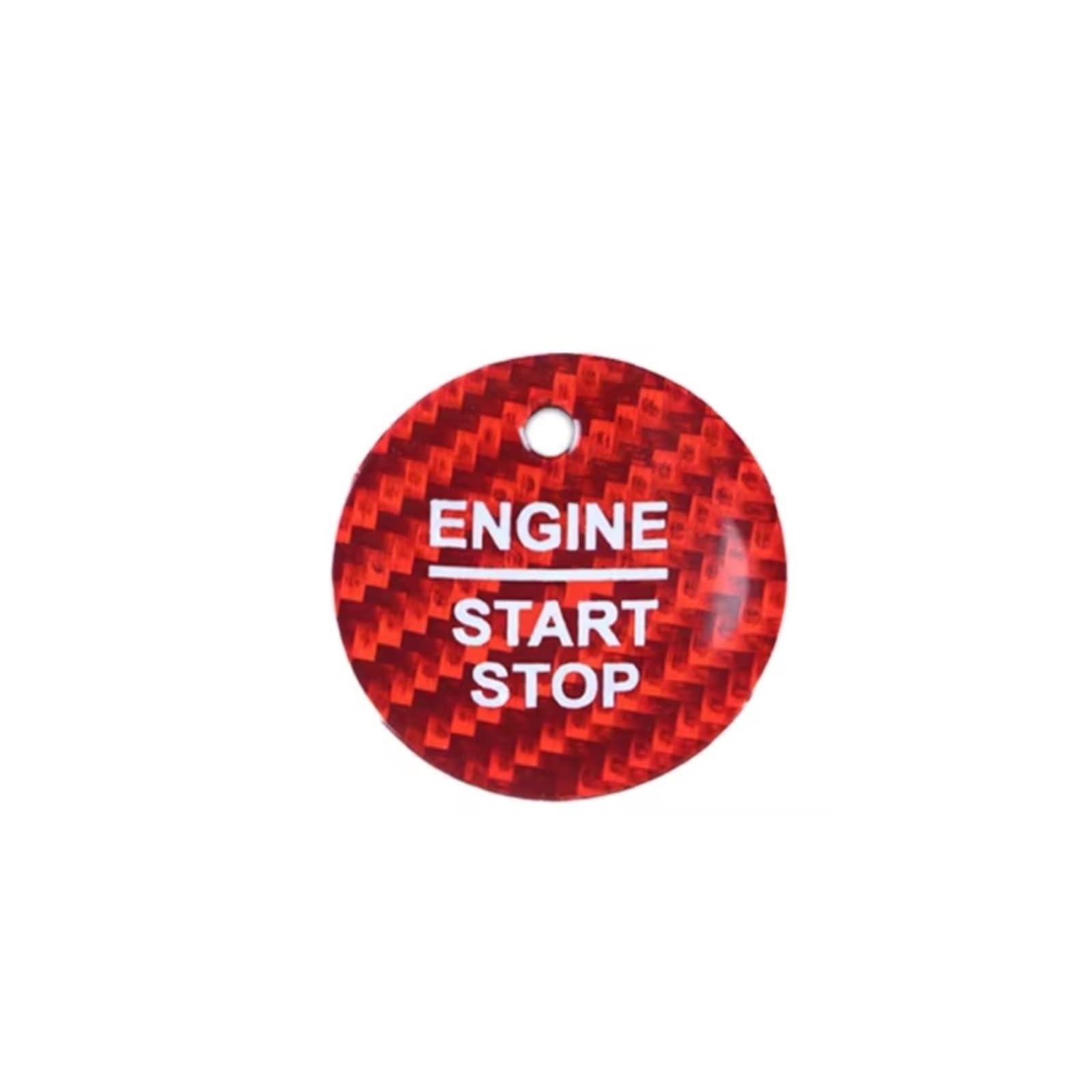 Auto Interior Trim Compatible with for Mondeo for ​Explorer ​for Ranger Car Start Button Cover Real Carbon Fiber Stop Switch Interior Sticker