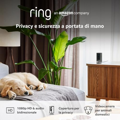 Ring Videocamera Interna (Indoor Camera 2ª Gen.) | Telecamera Di Sorveglianza Per Animali Domestici | Audio Bidirezionale, Copertura Per La Privacy, Fai-Da-Te | Ring Home: 30 Gg. Prova Gratuita - 7