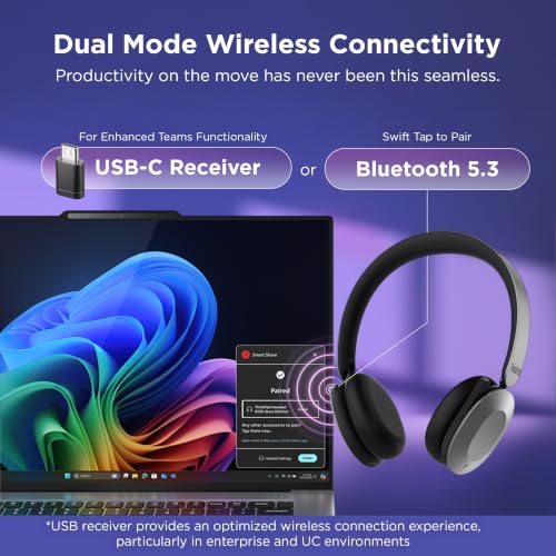 Lenovo ThinkPad Dual Mode Wireless ANC Foldable Headset 8550 (Aura Edition) – Sound by Bose, AI Noise Cancelling Mic, Microsoft Teams Certified, Bluetooth 5.3 - image 7