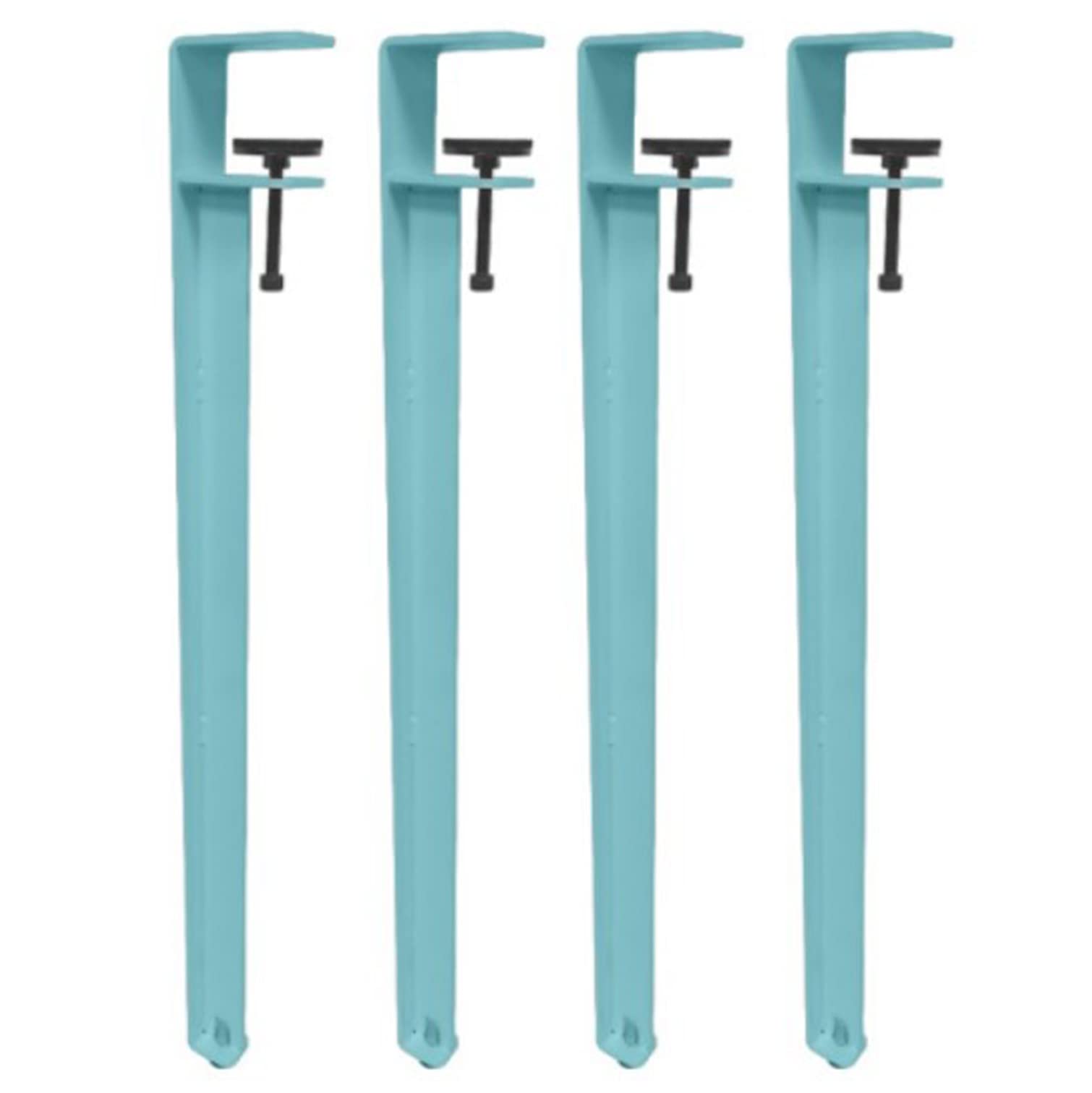 F-Shape Table Clamp Legs,4x Adjustable Metal Table Legs,Iron Furniture Legs,for DIY Coffee Table Dining Desk Console No Drill Table Legs,Includes Protection Pad & Allen Key (40cm,Blue)