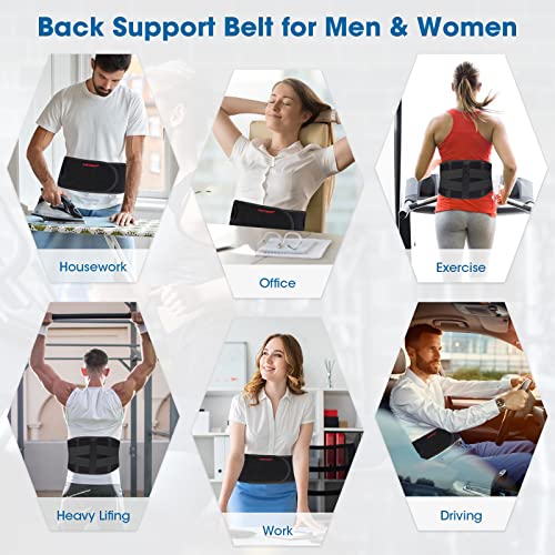 Cueheat Back Brace For Lower Back Pain Relief - Lumbar Support Belt For Women, Adjustable Back Support Belt With 5 Stays, Lower Back Brace For Scoliosis, Disc Herniation, Heavy Lifting Work(37”-43”) #TOP5