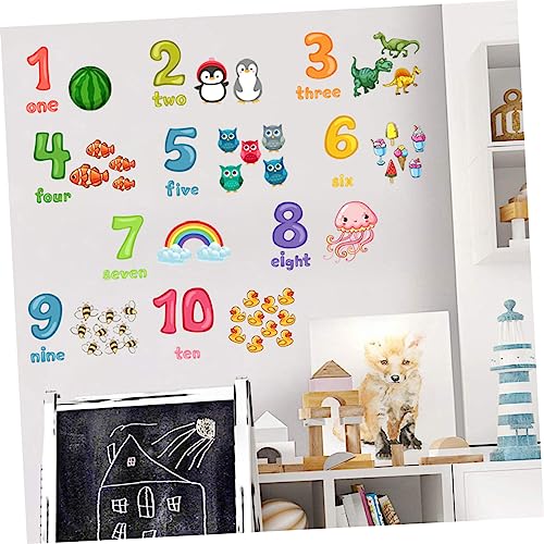 Toyvian 2 Folhas De Adesivo De Parede De Desenho Animado Digital Decoração De Casa Adesivos De Janel