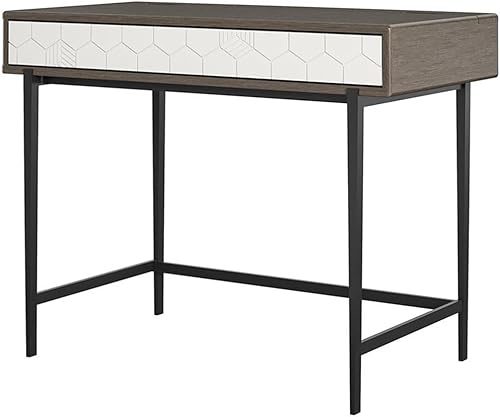 CosmoLiving by Cosmopolitan Olivia - Escritorio para computadora, color gris (grano de madera)