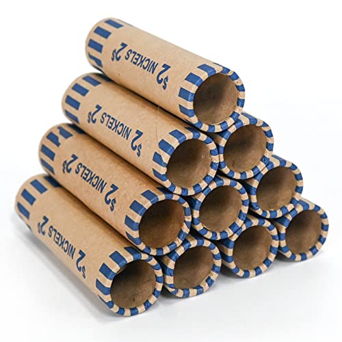 Image of LLIKED 83 PCS Preformed Coin Wrappers Rolls-Nickels