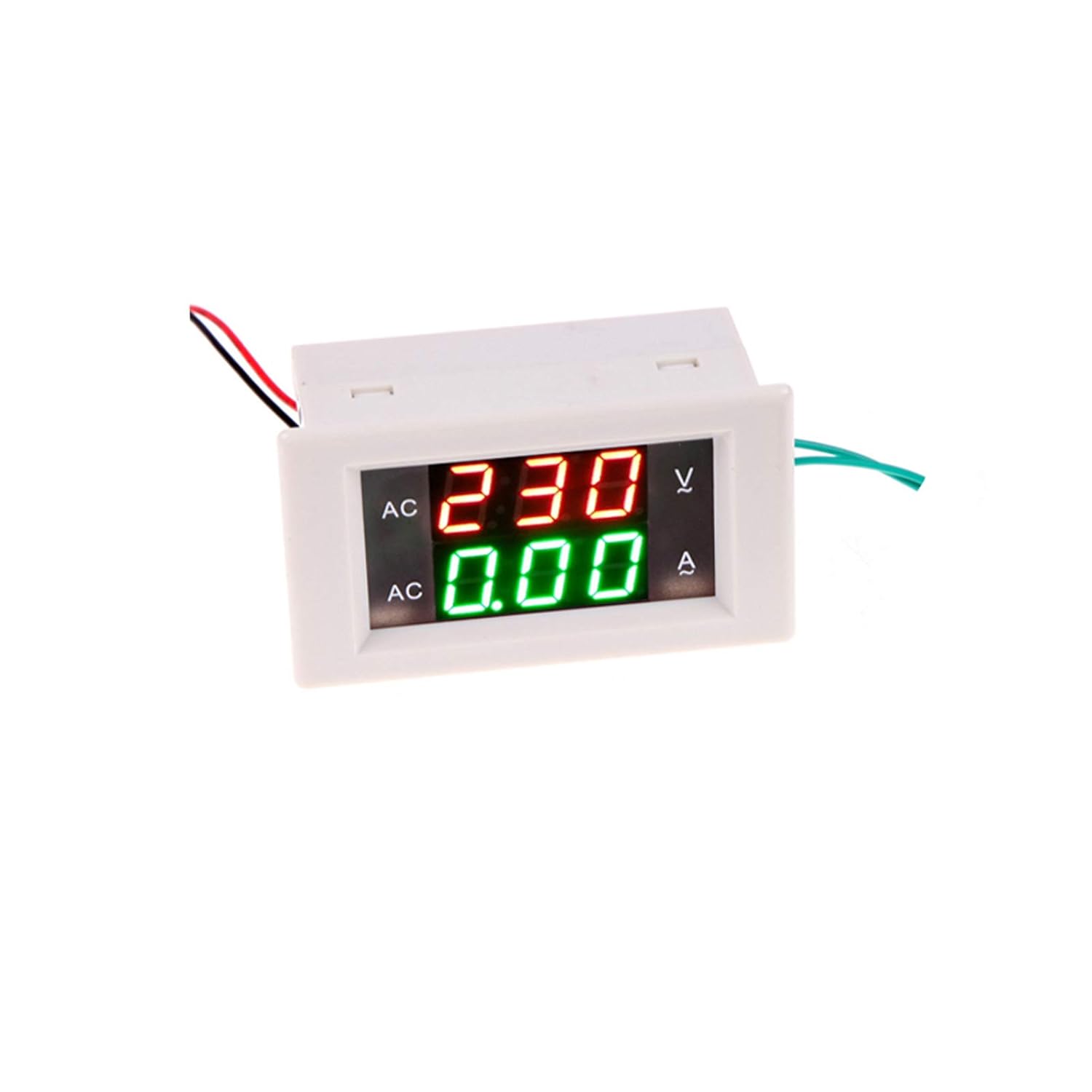 Volt Amp Meter, AC Digital Voltmeter Ammeter Panel, LED 2in1 Multimeter, Voltage Amperage Tester Gauge Split Type with white Cover/AC130-500V/AC0.0-50.0A