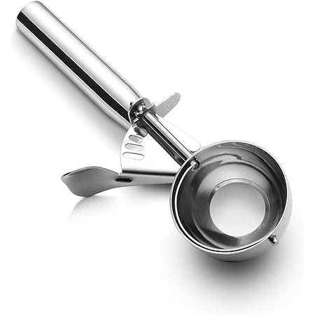 KITEXPERT Ice Cream Scoop, 18/8 Stainless Steel Cookie Scoop with Trigger, Premium Cookie Dough Scooper for Baking, Portion Control Disher Scoop for Cupcake Batter, Muffin, Dishwasher Safe #12