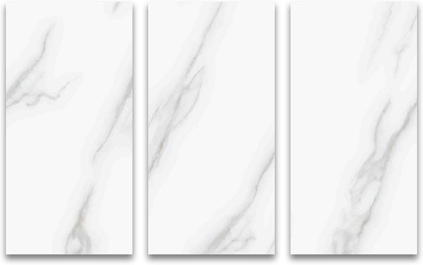 Luxury Vinyl Flooring Tiles by Lucida Surfaces | Glue-Down Adhesive Flooring for DIY Installation | 18 Stone-Look Planks | Carrara | PresCore | 36 Sq. Feet