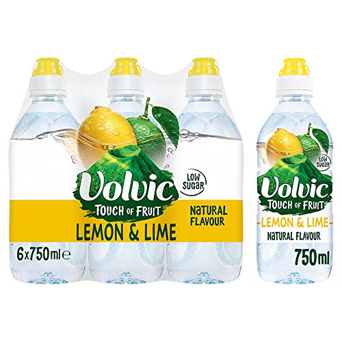 Volvic Touch of Fruit Lemon and Lime Sports Cap 750ml (Pack of 6 x 75cl)