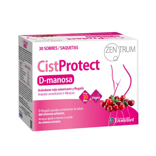 D-Manosa y Arándano Rojo | CistProtect para el Bienestar Urinario | 30 Sobres | Vegano y Sin Gluten | Zentrum