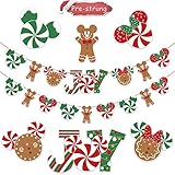Christmas Party Decorations Banner Garland - Christmas Candy Banner Gingerbread Garland Joy Signs for Kids Xmas Holiday Candyland Birthday Party Supplies