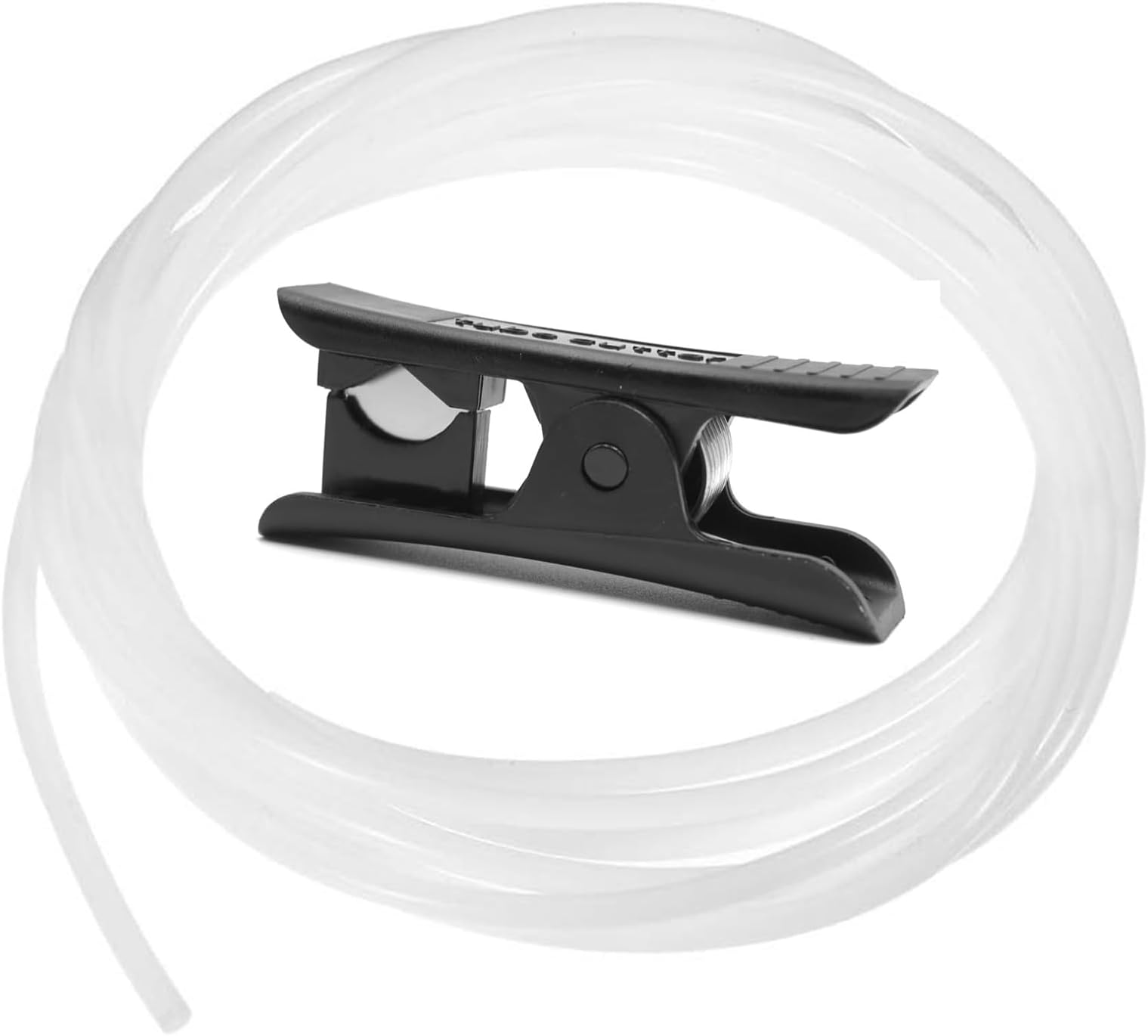 Compatible with Bambu-Lab PTFE Tube 2.5mm ID×4mm OD, Length 5M/ 16.4ft, for BBL AMS X1/ X1C/ P1P/ P1S/ A1/ A1 Mini, Prusa MMU3/ Direct Drive Extruder (Cream Color), with Tubing Cutter